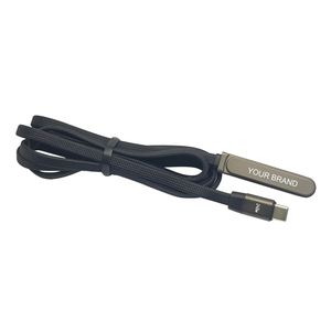 Support de téléphone CarPlay plat en nylon tressé haute puissance avec logo personnalisé, câble de données USB à charge rapide Type C 240W - Product Image 4