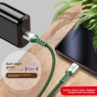 Câble de données tressé Type-C 5A avec voyant lumineux pour téléphones Apple/Android/mobiles, charge rapide 60W max