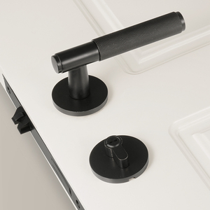 Set di <span class=keywords><strong>Maniglie</strong></span> <span class=keywords><strong>per</strong></span> <span class=keywords><strong>Porte</strong></span> <span class=keywords><strong>in</strong></span> <span class=keywords><strong>Ottone</strong></span> Massiccio di Lusso, Finitura Spazzolata Satinata, Leva Rotonda <span class=keywords><strong>per</strong></span> <span class=keywords><strong>Porte</strong></span> Interne e Camere da Letto - Product Image 6