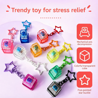 Porte-clés anti-stress unisexe en plastique avec interrupteur mécanique, capuchon de touche et lumière LED, modèle Single Star