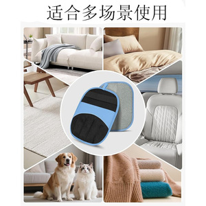Gant de toilettage pour animaux de compagnie OEM, noir et violet, en maille avec éponge, pour le toilettage des chats à poils longs - Product Image 4