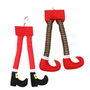 Handmade Cotton Elf <b>Christmas</b> Stuffed Doll Legs for Holiday Wreaths Tree Car Decorations - Product Image 1