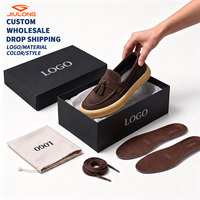 Mocassins à pampilles en daim pour hommes, plateforme épaisse, chaussures décontractées, vente en gros, marque personnalisée, mocassins de conduite à enfiler pour hommes