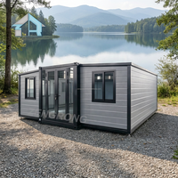 Maison conteneur modulaire extensible de luxe de 20 pieds avec fenêtres à rupture de pont thermique, certifiée CE, garantie 3 ans, design moderne