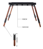 Table de camping pliable moderne en alliage d'aluminium, design carré, mobilier d'extérieur certifié CE