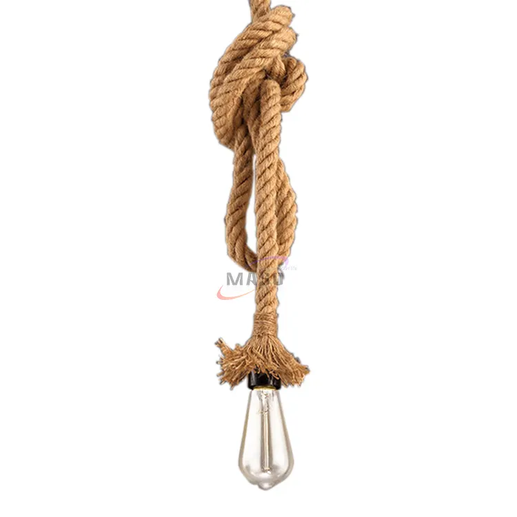 hemp rope fancy led hanging light fittings pendant lamp for home and restaurant