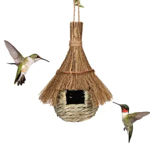 Aanbevolen Handgemaakte Vogelhuisje Hangende Stro Vogel Nest Handgemaakte Kleuterschool Omgeving Lay-Out Opknoping Balkon Tuin