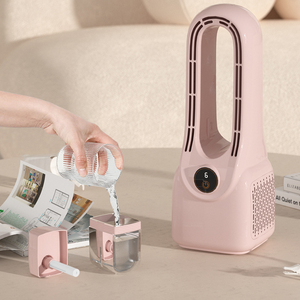 OWNSWING Ventilateur de bureau électrique portable sans lame Ventilateur de refroidissement de l'air Humidificateur de pulvérisation d'eau Ventilateur de bureau - Product Image 4