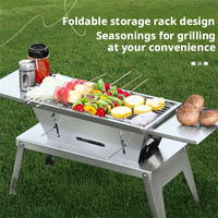 Barbecue pliant de style mallette en acier inoxydable 304 épaissi, portable et intégré, pour la maison, l'extérieur, le camping et les voyages