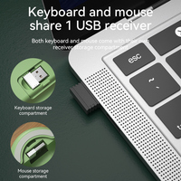 Busur kustom murah persegi cekung keycap 2.4G keyboard nirkabel dan bisu mouse nirkabel set penerima USB untuk pekerjaan kantor dan rumah