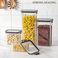 Contenedor de Almacenamiento de Alimentos Secos de Plástico Transparente, Caja de Almacenamiento de Granos, Contenedor Hermético Duradero para Almacenamiento de Alimentos en la Cocina