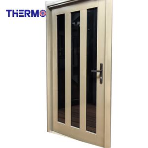 Porte d'entrée principale de <span class=keywords><strong>style</strong></span> moderne conforme à la norme australienne AS2047, en aluminium, double vitrage, portes d'entrée en verre - Product Image 4