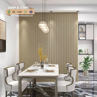Panneau à lattes en MDF plaqué, ignifuge, étanche et acoustique, certifié CE, NRC 0.8, design 3D, installation facile, appartement moderne