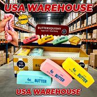 Balle anti-stress souple et craquante de 4 oz en forme de beurre de fromage, à remontée lente, remplie de billes, avec son de craquement, jouet sensoriel, entrepôt USA