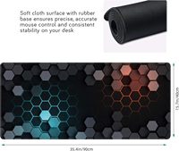 Tapis de souris de jeu en caoutchouc naturel personnalisé, grand format, hexagonal, 3 mm d'épaisseur, pour bureau PC, avec clavier, pour joueurs sur ordinateur