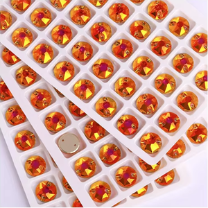 BOBOHOO, diamantes de imitación para coser de alta calidad, cristal 8 + 8 de forma redonda, diamantes de imitación Strass para coser K9 para vestido de novia, Bikini - Product Image 3