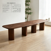 Table de banquet d'hôtel moderne de luxe en bois massif, finition noyer, gain de place, robuste, extensible, vente en gros OKAY