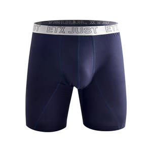 男性用コットン下着通気性カスタムブランドホワイトブルー軽量ロング脚男性用ボクサーブリーフ - Product Image 1