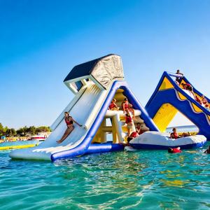 Toboggan gonflable de qualité supérieure en PVC de qualité commerciale pour hôtel-resort avec poignée sécurisée pour parc aquatique d'été - Product Image 1