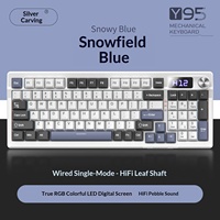 YINDIAO Y95 95+1 Key Wired Mechanical Keyboard Gasket Hot Swappable RGB 1600M Colors PBT Keycaps for Gaming Office