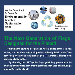 شعار مخصص RPET أعلام ترويجية لافتات 3x5ft التصميم الخاص/النص ممتاز مواد جديدة ألوان زاهية الشعار الخاص/الألوان الزاهية الخاصة - Product Image 6