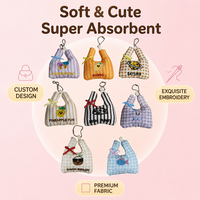 Mini sac fourre-tout Kawaii en peluche, porte-clés brodé, breloque de sac en forme de fruit, accessoire de sac à dos doux à carreaux vichy, cadeau unique