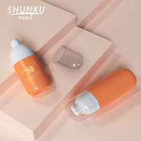 Flacon pulvérisateur en plastique rechargeable de 50 ml et 80 ml, brume fine, cosmétique, écran solaire, brume bronzante