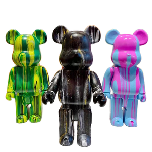 Decoración para el Hogar, Estatua de Oso <span class=keywords><strong>Rosa</strong></span> de Resina Animal, Regalo, Estatua 1000%, <span class=keywords><strong>Bearbrick</strong></span> 400%, Regalo, Artesanía y Juguetes DIY - Product Image 3
