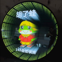 Décoration murale personnalisée à effet néon RGB infini, changements de couleur, miroir multicouche en acier inoxydable 3D, néons pour entreprises