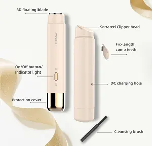 מכירה חמה מקצועית חשמלית מיני מכונת גילוח סוללה יבשה סכין גילוח גוף ביקיני גוזם ליידי מכונת גילוח לנשים