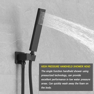 Ensemble de douche encastré mural complet en laiton avec système de robinetterie pour eau chaude et effet pluie - Product Image 2