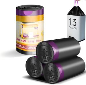 ถุงขยะแบบมีเชือกผูก ฮัวหม่าเหิงชุน ขนาด 13 แกลลอน สีดำ จำนวน 20 ใบ - Product Image 2