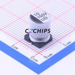 Condensador Electrolítico de Aluminio SMD UD2C100M0810, D8xL10.2mm 10uF 20% 160V 8mm - Product Image 1