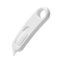 Ouvre-boîte portable mini en plastique avec lame rétractable, coupe-sangle de sécurité, design porte-clés pour le déballage en entrepôt et l'expédition express