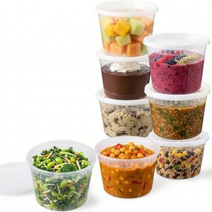 Recipientes de Almacenamiento de PP de 16 oz, Libres de BPA, con Tapas Herméticas, Apilables, Aptos para Microondas y Congelador, para Comida para Llevar, Preparación de Comidas, Comida Deli - Product Image 1