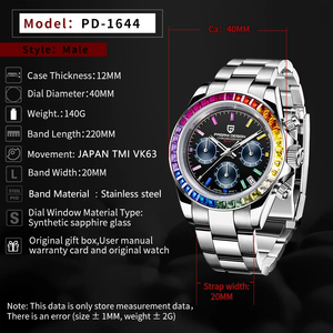 Montre sport chronographe de luxe <span class=keywords><strong>PAGANI</strong></span> DESIGN PD-1644 pour homme, en acier inoxydable, étanche, à quartz, Relogio Masculino - Product Image 3