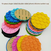Ventouses à forte aspiration, autocollantes, imperméables, multicolores, double face, vente en gros, support de téléphone rond en silicone à ventouse