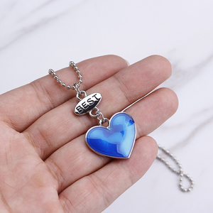 ZRM Fashion – <span class=keywords><strong>Collier</strong></span> chaîne 3 pièces/ensemble avec perles en alliage, motif étoile bleue, lune et cœur <span class=keywords><strong>d</strong></span>'amour, pour meilleures amies, BFF, <span class=keywords><strong>amitié</strong></span>, mignon - Product Image 2