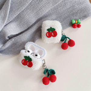 Nuovo Design alla Moda, Custodia Protettiva in Peluche con Motivo a Ciliegie Antiurto e Anticaduta per <span class=keywords><strong>Apple</strong></span> Airpods4 - Product Image 2
