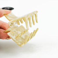 CANYUAN Pince à cheveux unisexe en acétate vert citron de 4,7 cm, à double dents antidérapantes, petite pince à maintien fort pour cheveux fins, accessoires de mode