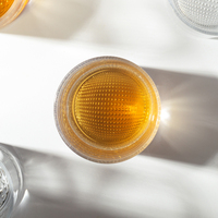 Verre à whisky sans plomb de 10,8 oz au design original, avec fond texturé et motif micro-perles exclusif, base lourde en cristal, verre à whisky ancien