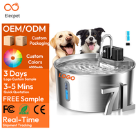 Fontaine à eau intelligente pour animaux de compagnie Elecpet, en acier inoxydable, avec alimentation USB/Type-C, induction sans fil, capteur silencieux, 7L grande capacité pour chien et chat