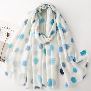 Fancy New Floral Polyester Hijab Scarf Gold Foil Printed Summer Long Multifunction Outdoor Activities - Product Image 2