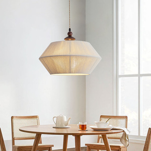 Lampe suspendue de style japonais rétro Wabi Sabi, diamètre 45cm, lustre LED à trois têtes E27 pour éclairage de bureau, chambre à coucher, maison d'hôtes - Product Image 1