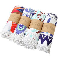 Wholesale Spot Round Microfiber Suede Beach Towels Can Be Customized in Patterns and Sizes Microfiber Beach Towels