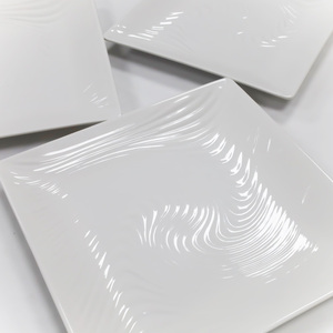 Trung Quốc bán buôn 9/10/11 inch Trắng chủ đề vuông Melamine bữa ăn tối dưới tấm sets cho đám cưới - Product Image 5