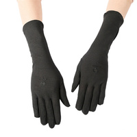 Musulmanes árabes negros señoras mujer protección solar cubierta de brazo largo dedo completo árabe estiramiento mano guantes modesto guante