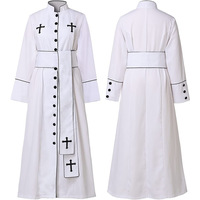 Nouveau costume de prêtre médiéval, robe religieuse catholique, robe romaine rétro, pape, pasteur, père, messe, missionnaire, robe de clergé, ensemble de soutane