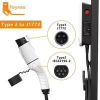 Convertidor Feyree de 3.5kW Monofásico para Vehículos Eléctricos, Tipo 2 a Tipo 1, 16A 250V, Adaptador de Carga Portátil Compatible con Vehículos Eléctricos Estándar Tipo 1