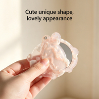 Cadeaux OEM/ODM 360 °   Miroir de poche compact rotatif en acétate à motif marbré pour femme, idéal pour le voyage, marque privée
